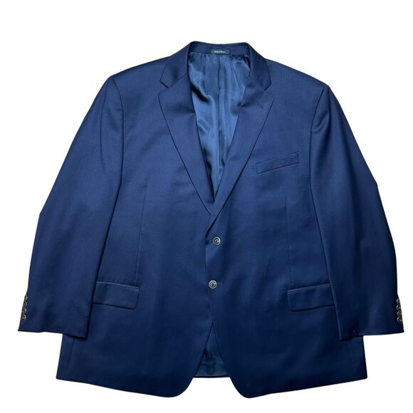 Joseph & Feiss Gold Executive Fit Blazer 50R Navy Blue 100% Wool Sport Coat - Picture 2 of 11